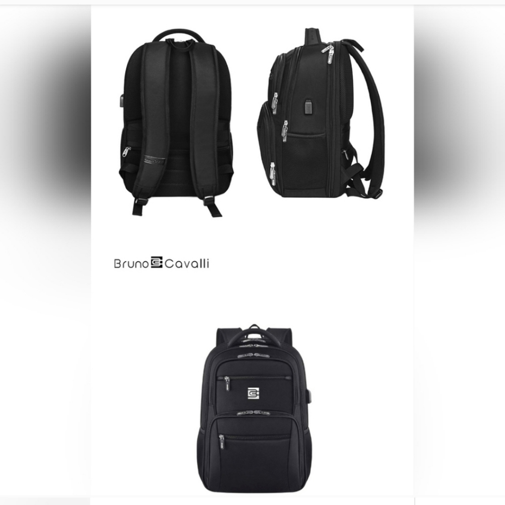 NEW Bruno Cavalli USB CHARGE PORT for cell, RFID. Laptop Bag Computer Backpack